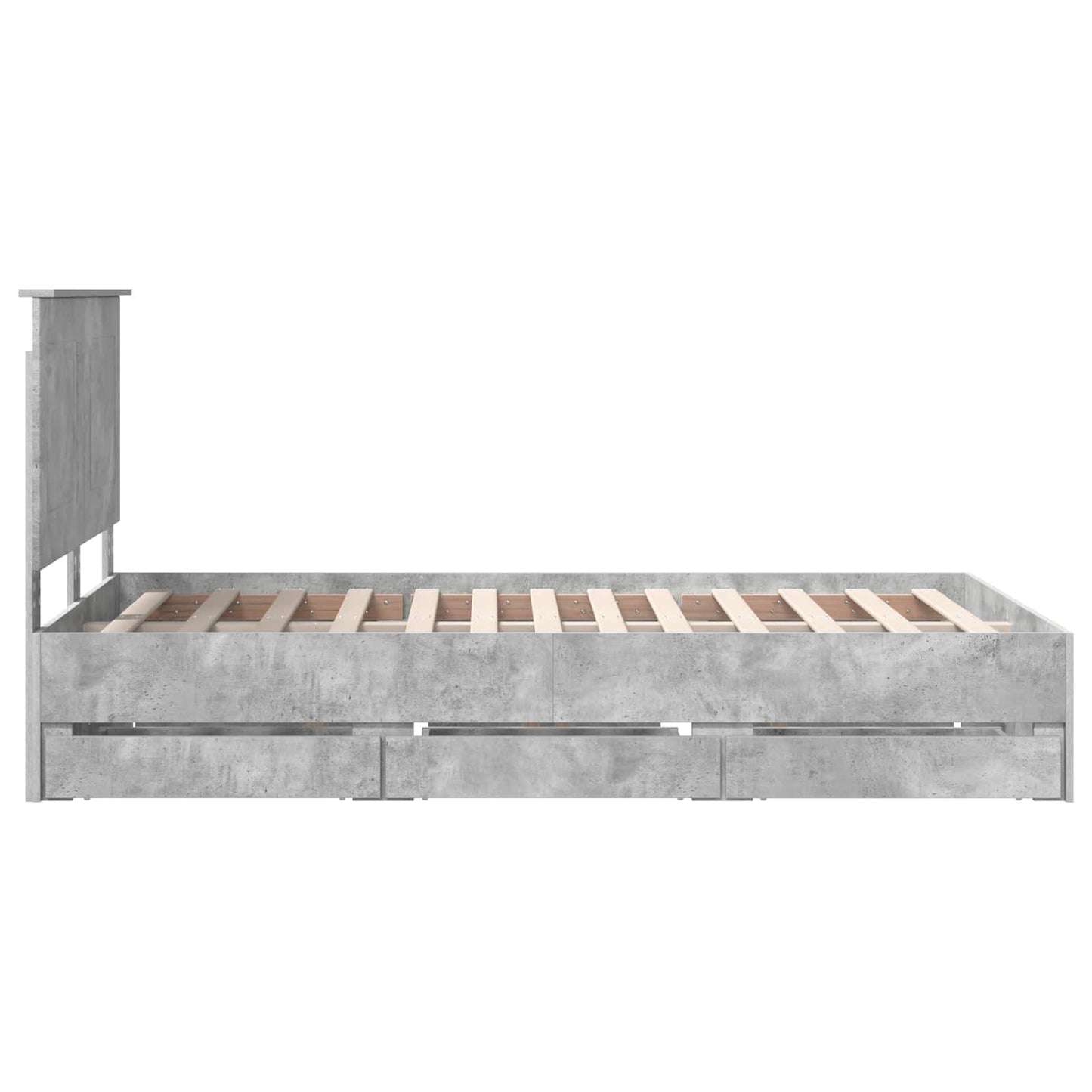Struttura del letto con cassetto Grigio cemento 135 x 190 cm | homemem39