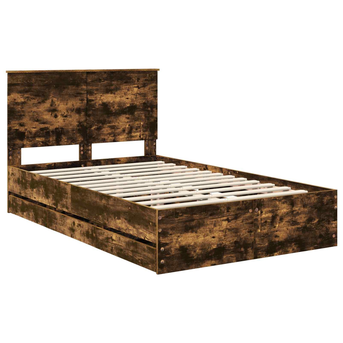 Struttura del letto con cassetto Rovere fumé 135 x 190 cm | homemem39