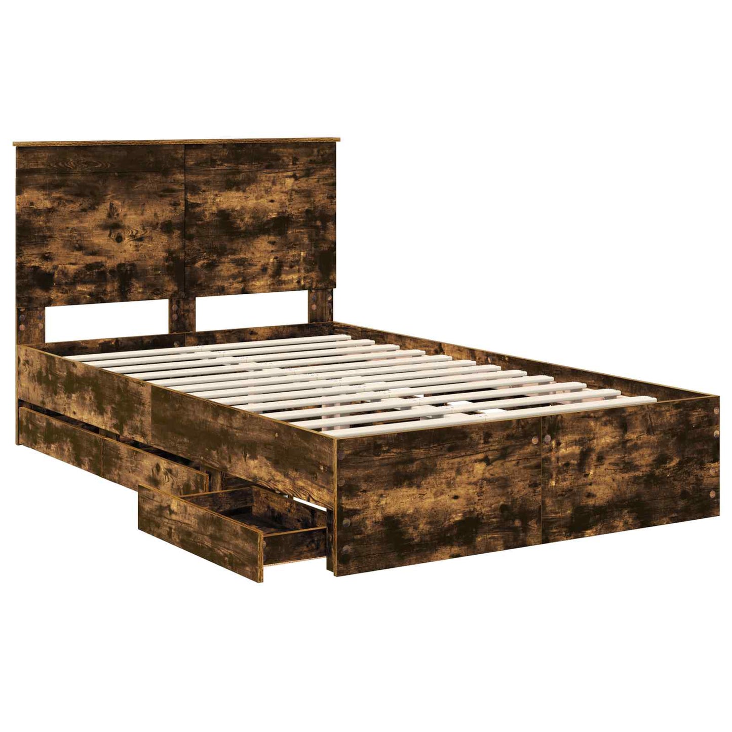 Struttura del letto con cassetto Rovere fumé 135 x 190 cm | homemem39
