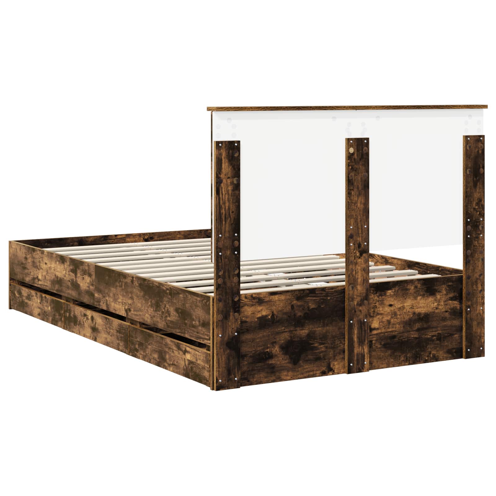 Struttura del letto con cassetto Rovere fumé 135 x 190 cm | homemem39