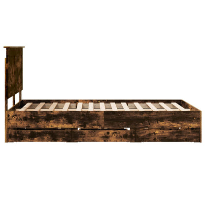 Struttura del letto con cassetto Rovere fumé 135 x 190 cm | homemem39