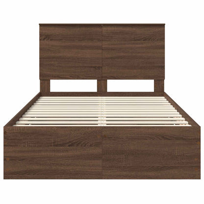 Struttura del letto con cassetto Rovere Marrone 135 x 190 cm | homemem39