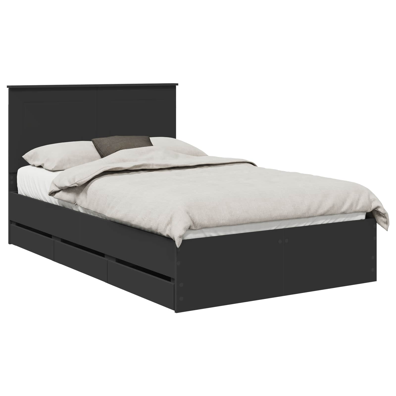 Struttura del letto Nero 120 x 190 cm Legno Ingegnerizzato | homemem39