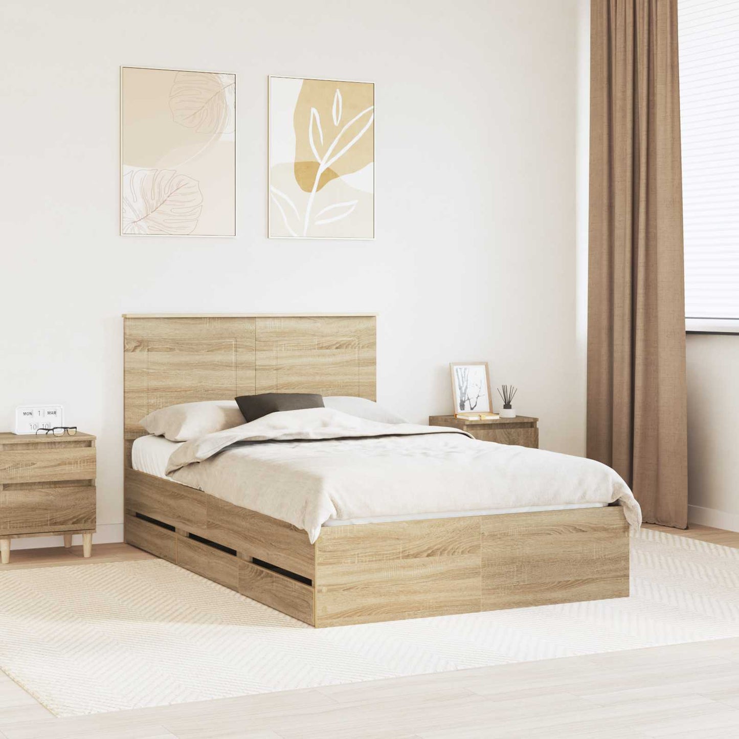 Struttura del letto Rovere Sonoma Legno Ingegnerizzato