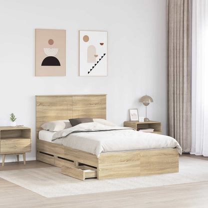 Struttura del letto con cassetto Rovere Sonoma 120 x 190 cm | homemem39