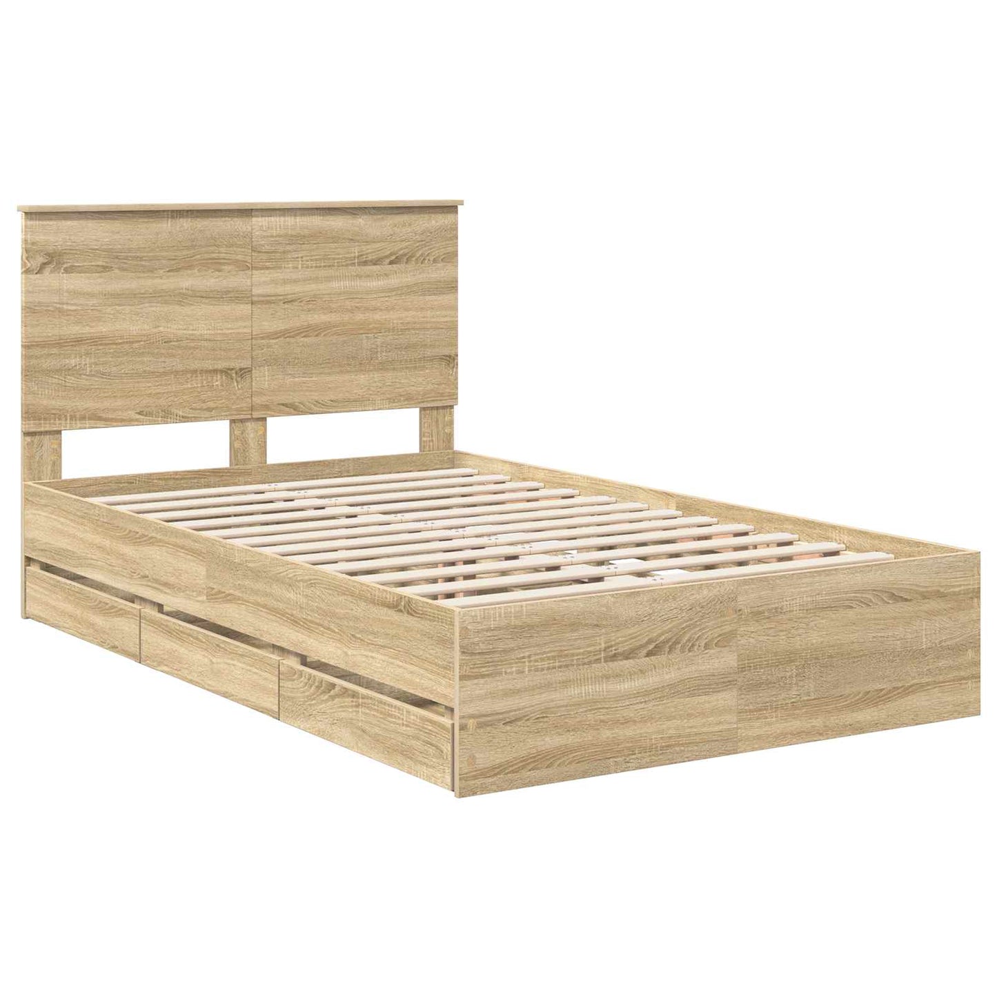 Struttura del letto con cassetto Rovere Sonoma 120 x 190 cm | homemem39