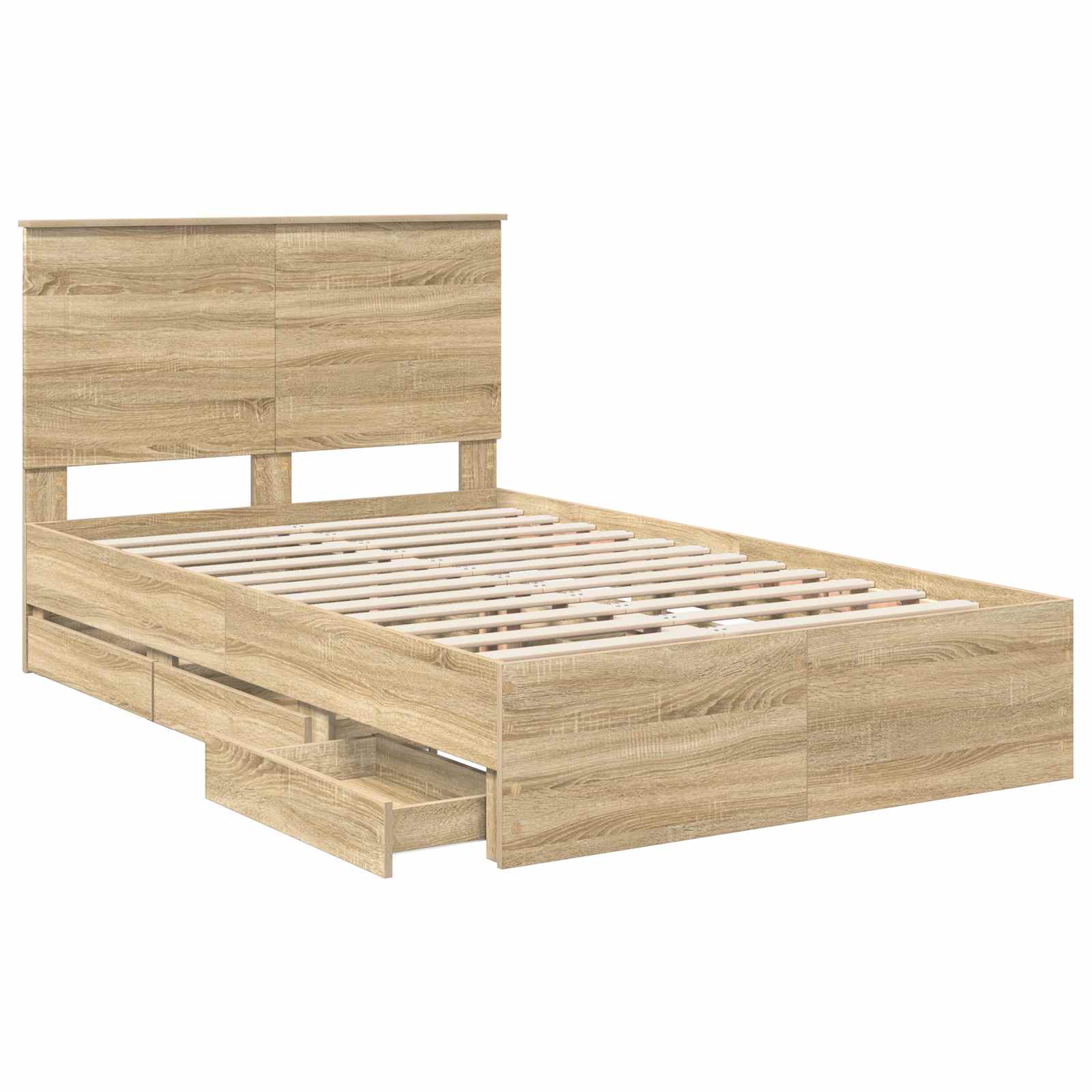 Struttura del letto con cassetto Rovere Sonoma 120 x 190 cm | homemem39