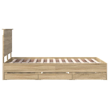 Struttura del letto con cassetto Rovere Sonoma 120 x 190 cm | homemem39