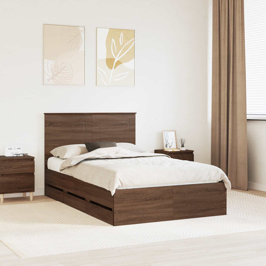 Struttura del letto con cassetto Rovere Marrone 120 x 190 cm