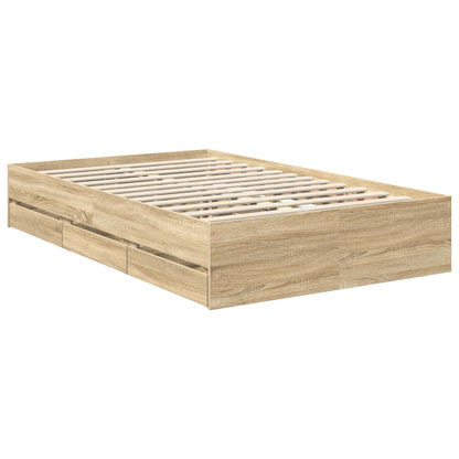 Struttura del letto con cassetto Rovere Sonoma 120 x 200 cm | homemem39