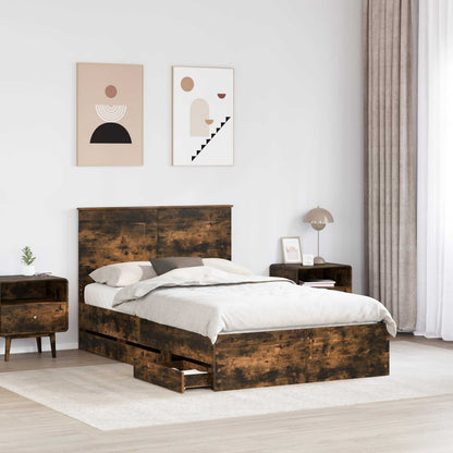 Struttura del letto con cassetto Rovere fumé 120 x 200 cm