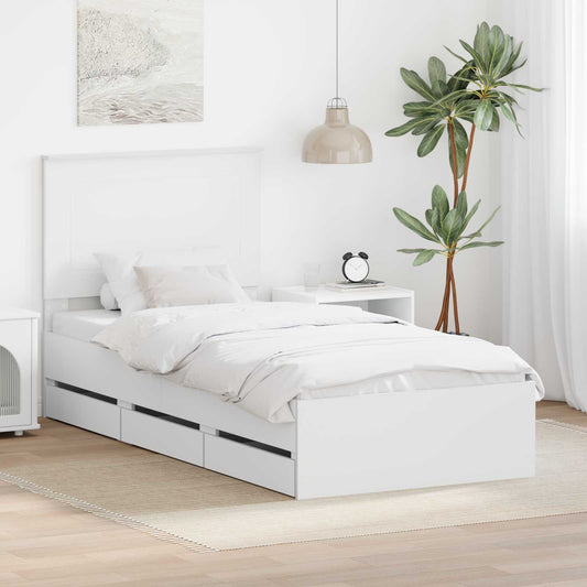 Struttura del letto Bianco 100 x 200 cm Legno Ingegnerizzato
