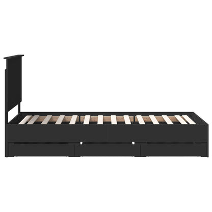 Struttura del letto Nero 100 x 200 cm Legno Ingegnerizzato