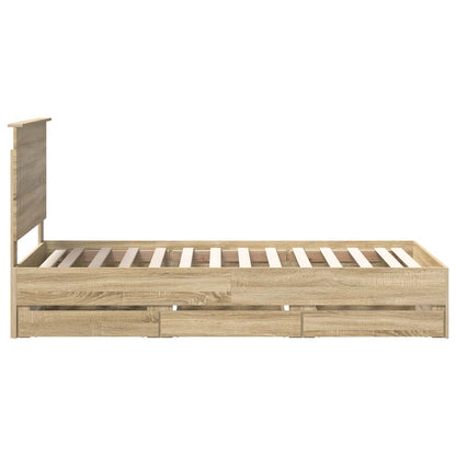 Struttura del letto con cassetto Rovere Sonoma 100 x 200 cm