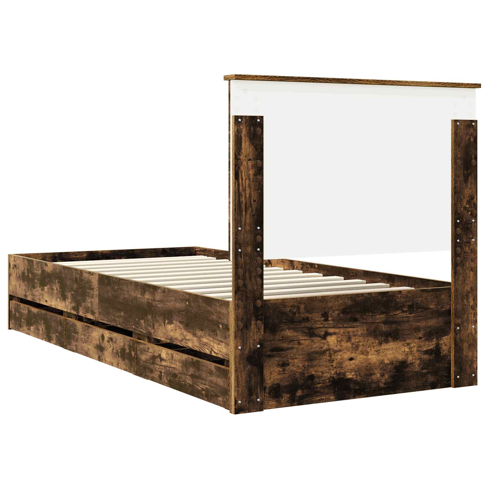 Struttura del letto con cassetto Rovere fumé 100 x 200 cm | homemem39