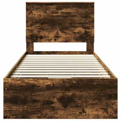 Struttura del letto con cassetto Rovere fumé 100 x 200 cm