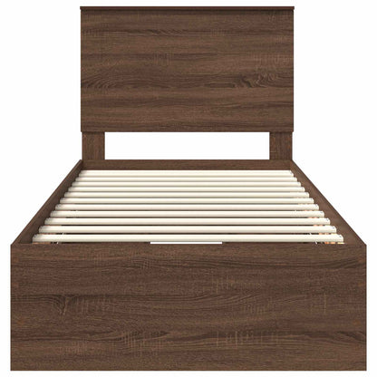 Struttura del letto con cassetto Rovere Marrone 100 x 200 cm