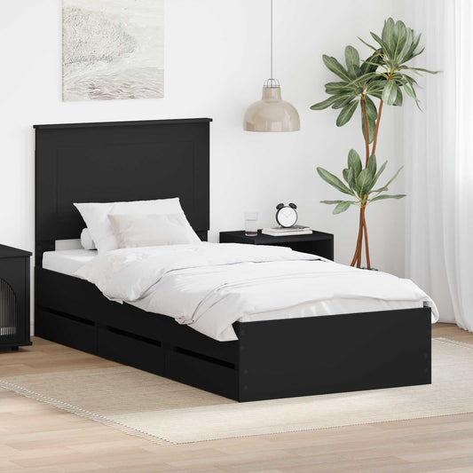 Struttura del letto Nero 90 x 190 cm Legno Ingegnerizzato | homemem39