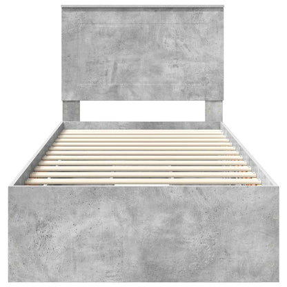 Struttura del letto con cassetto Grigio cemento 90 x 190 cm