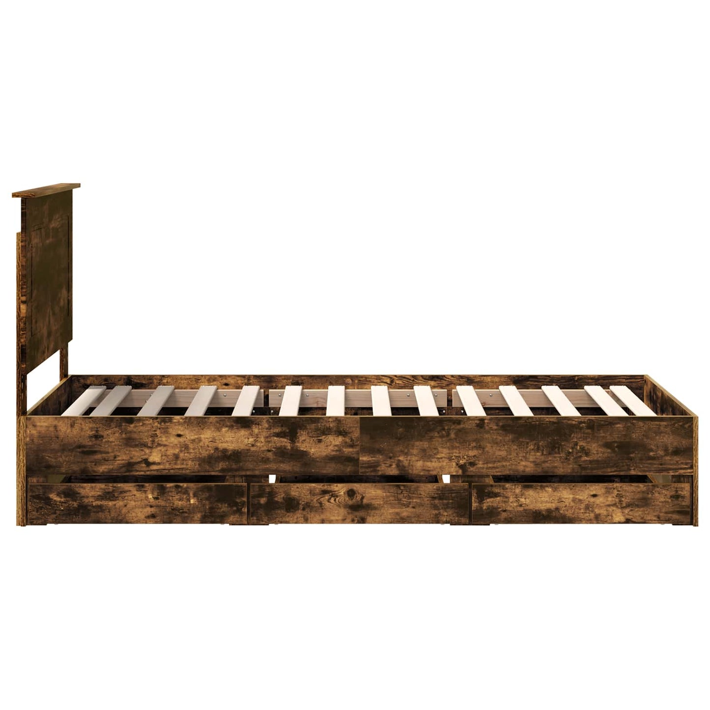 Struttura del letto con cassetto Rovere fumé 90 x 190 cm