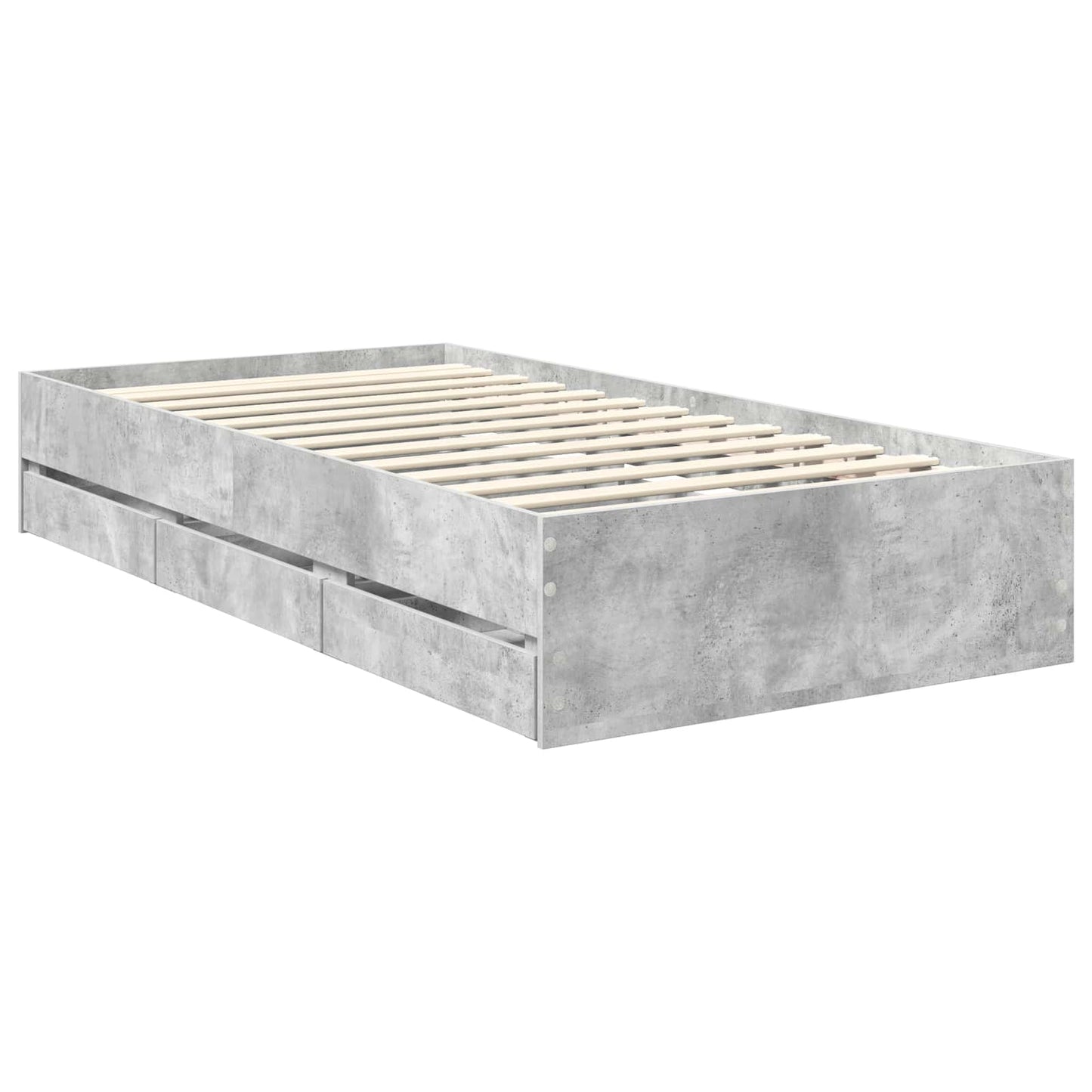 Struttura del letto con cassetto Grigio cemento 90 x 200 cm | homemem39