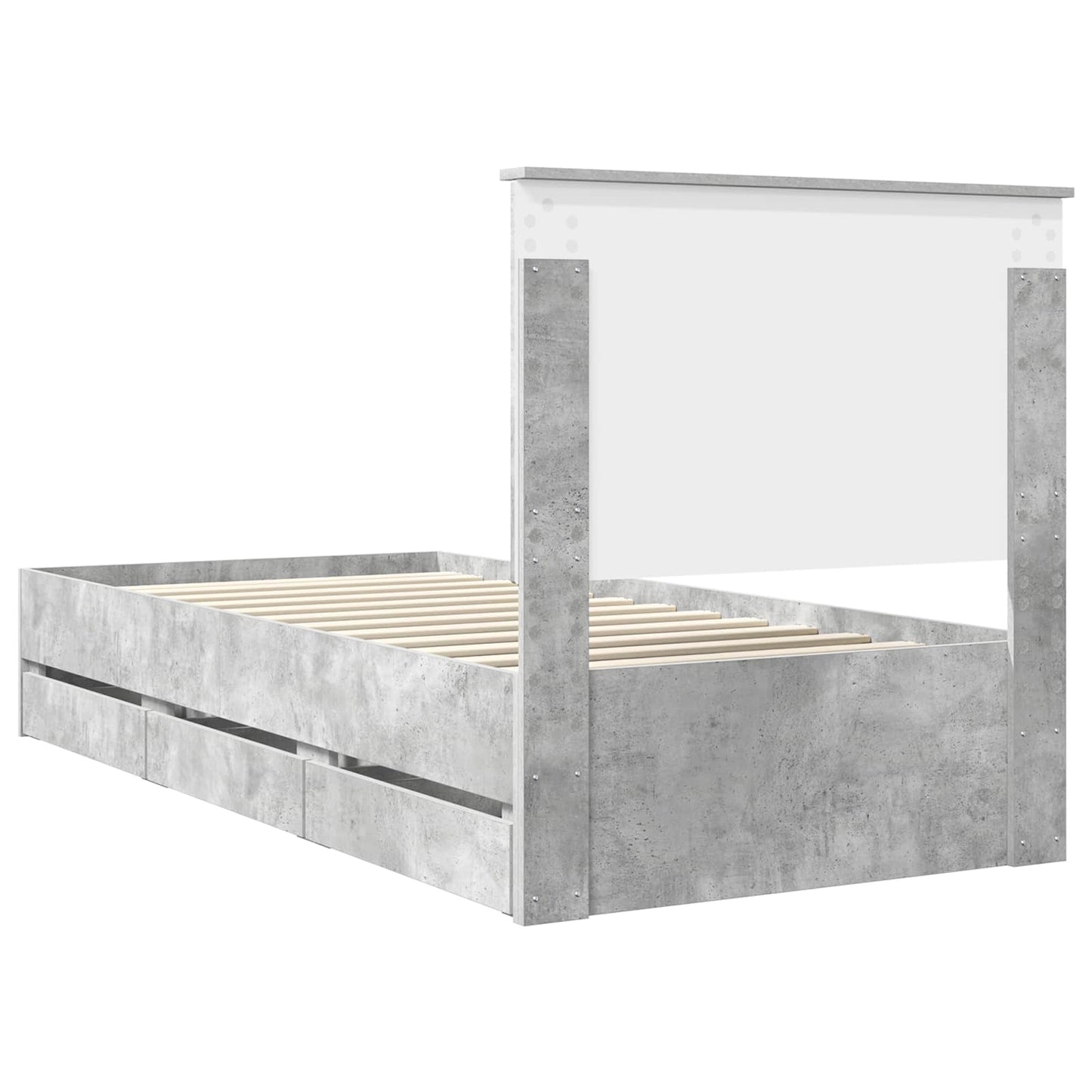 Struttura del letto con cassetto Grigio cemento 90 x 200 cm | homemem39