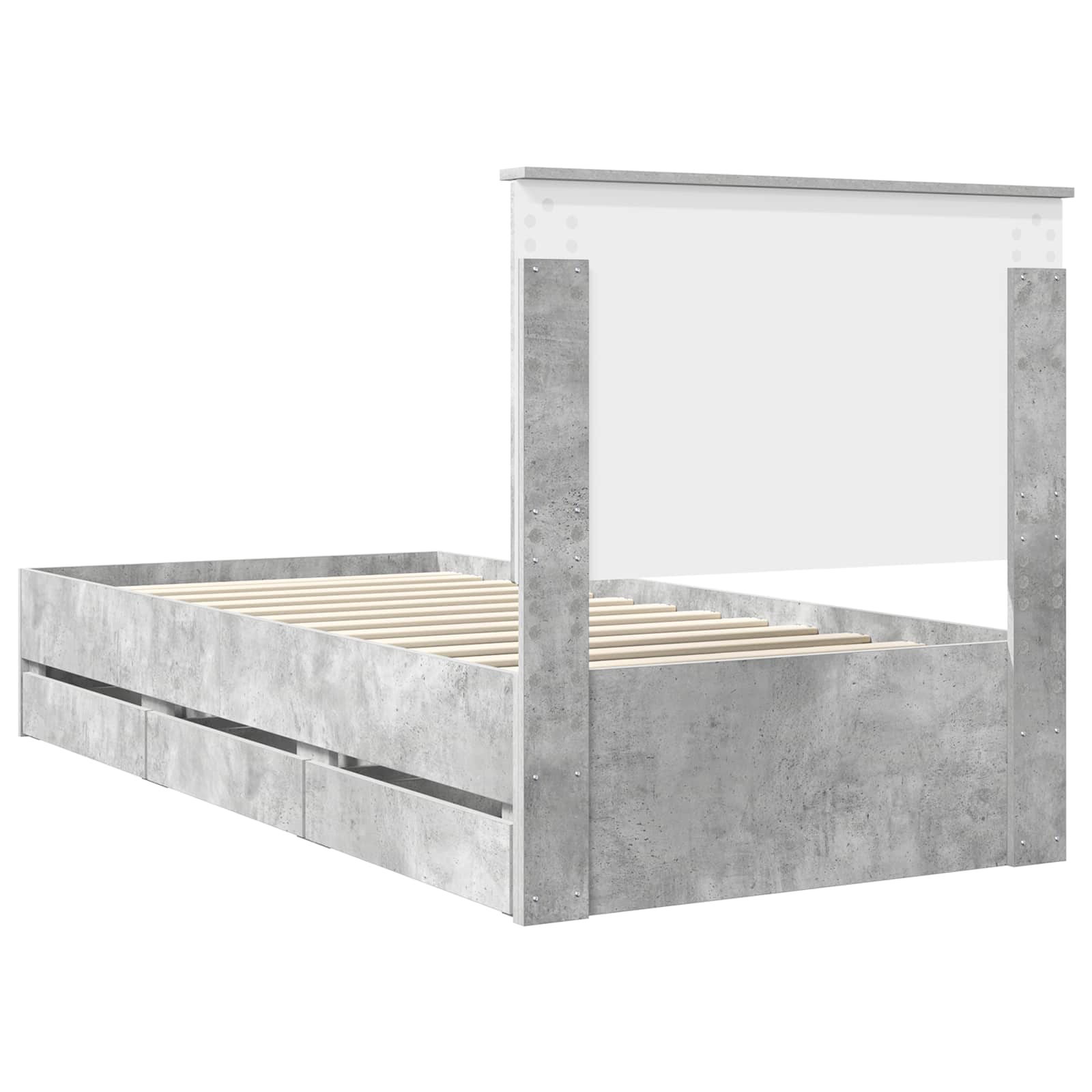 Struttura del letto con cassetto Grigio cemento 90 x 200 cm | homemem39