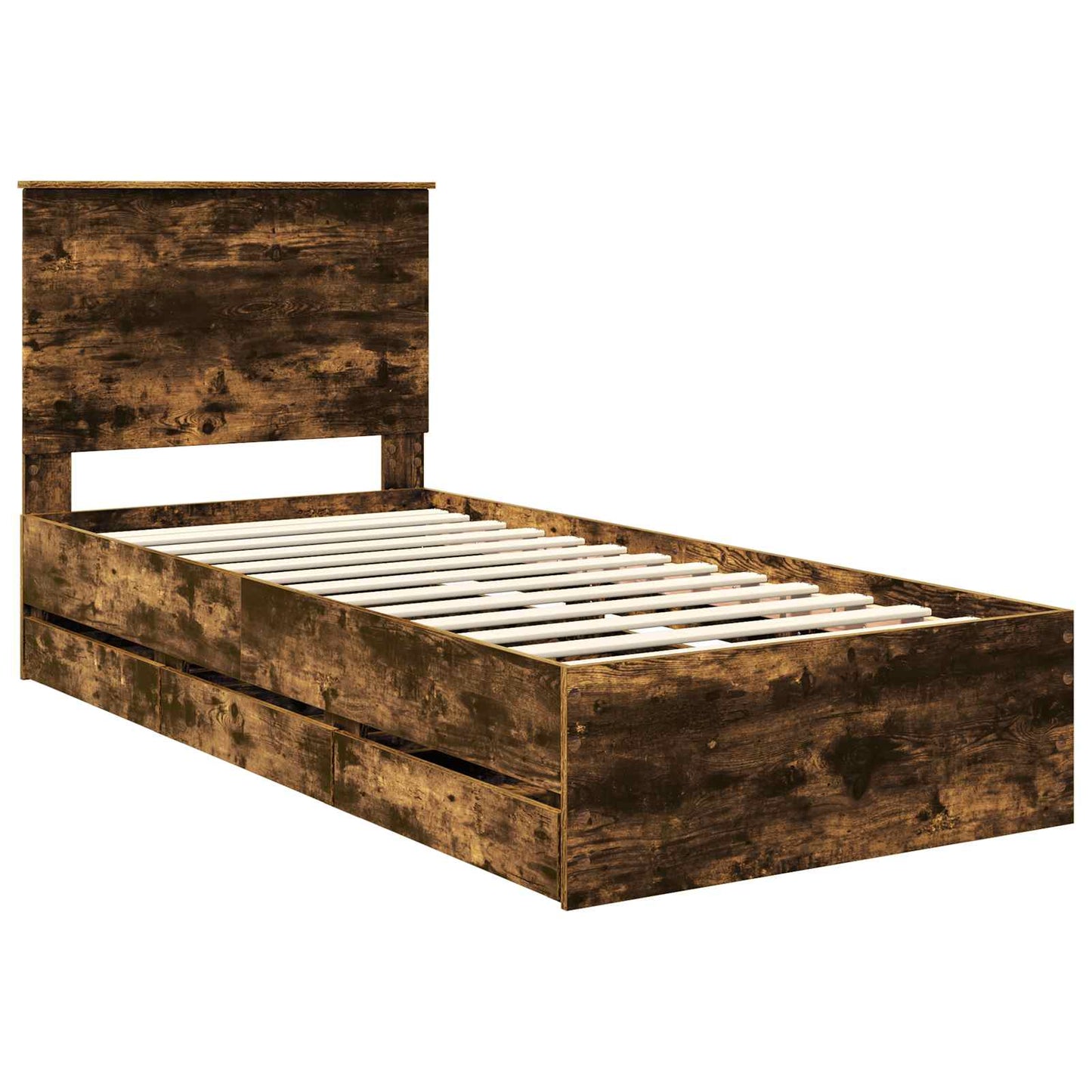 Struttura del letto con cassetto Rovere fumé 90 x 200 cm | homemem39