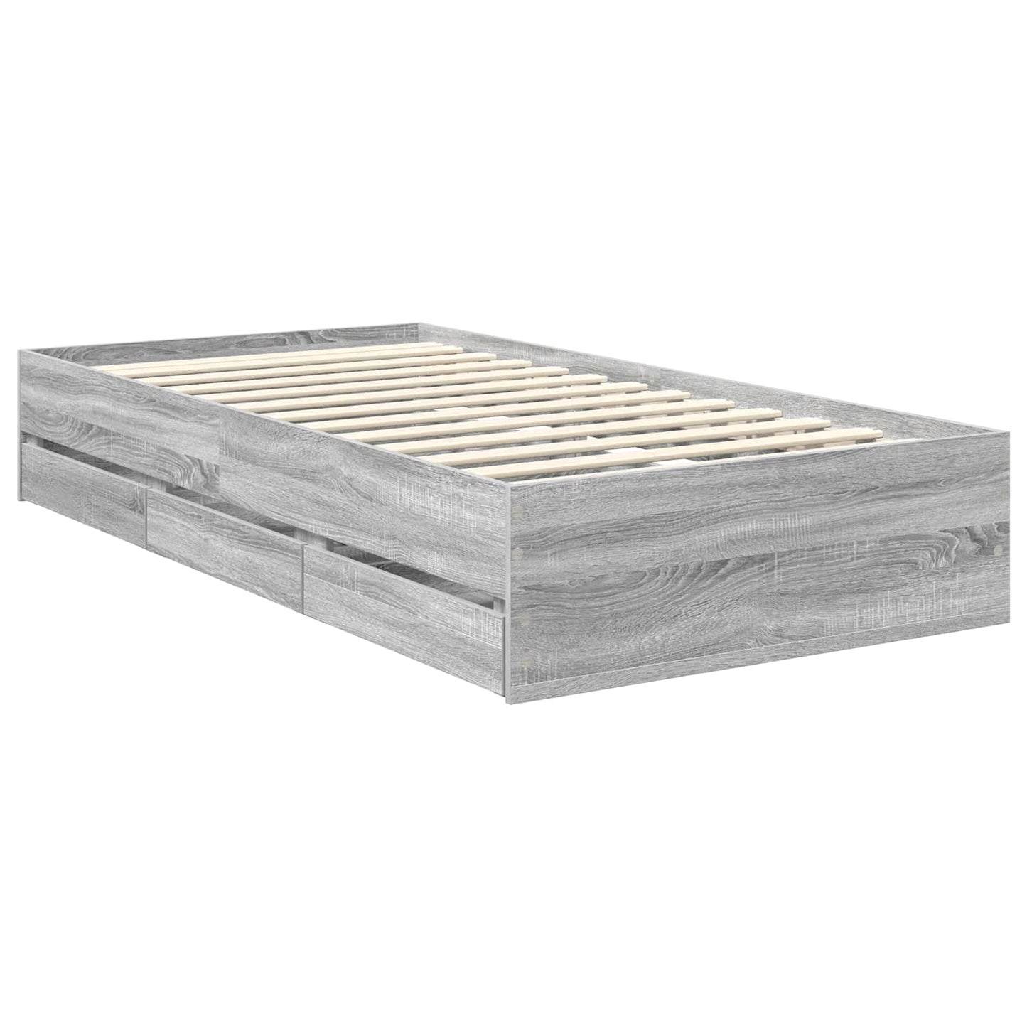 Struttura del letto con cassetto Grigio Sonoma 90 x 200 cm | homemem39