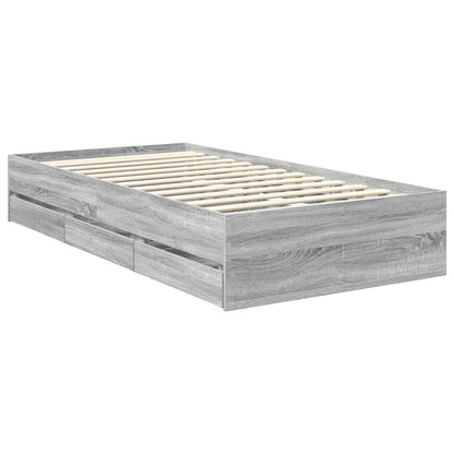 Struttura del letto con cassetto Grigio Sonoma 90 x 200 cm | homemem39