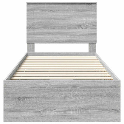 Struttura del letto con cassetto Grigio Sonoma 90 x 200 cm | homemem39