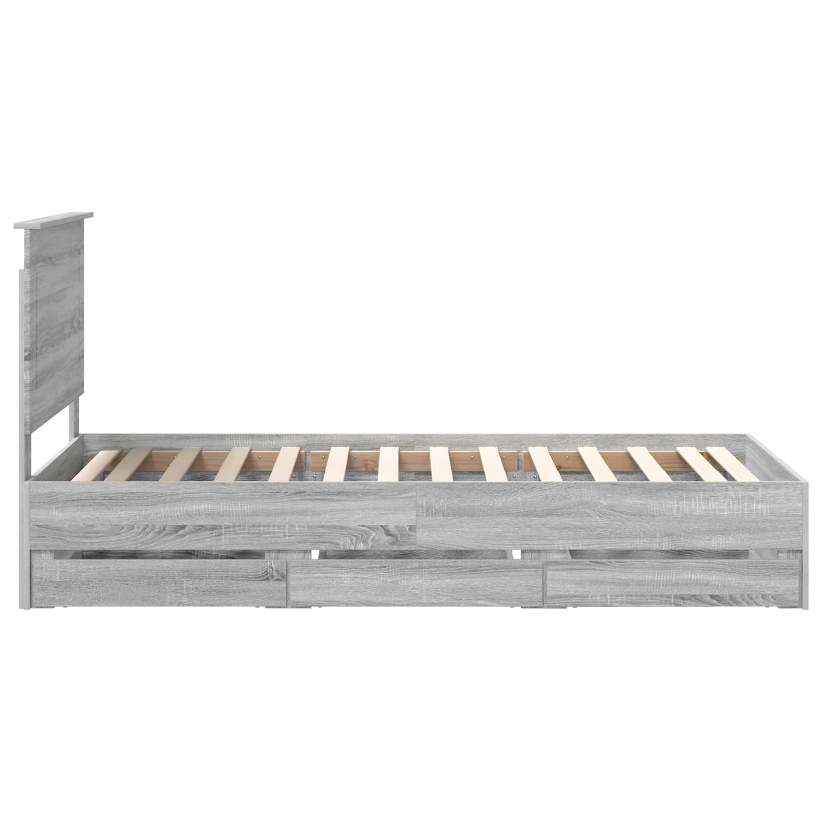 Struttura del letto con cassetto Grigio Sonoma 90 x 200 cm | homemem39