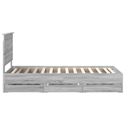 Struttura del letto con cassetto Grigio Sonoma 90 x 200 cm | homemem39
