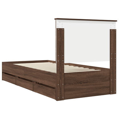 Struttura del letto con cassetto Rovere Marrone 90 x 200 cm | homemem39
