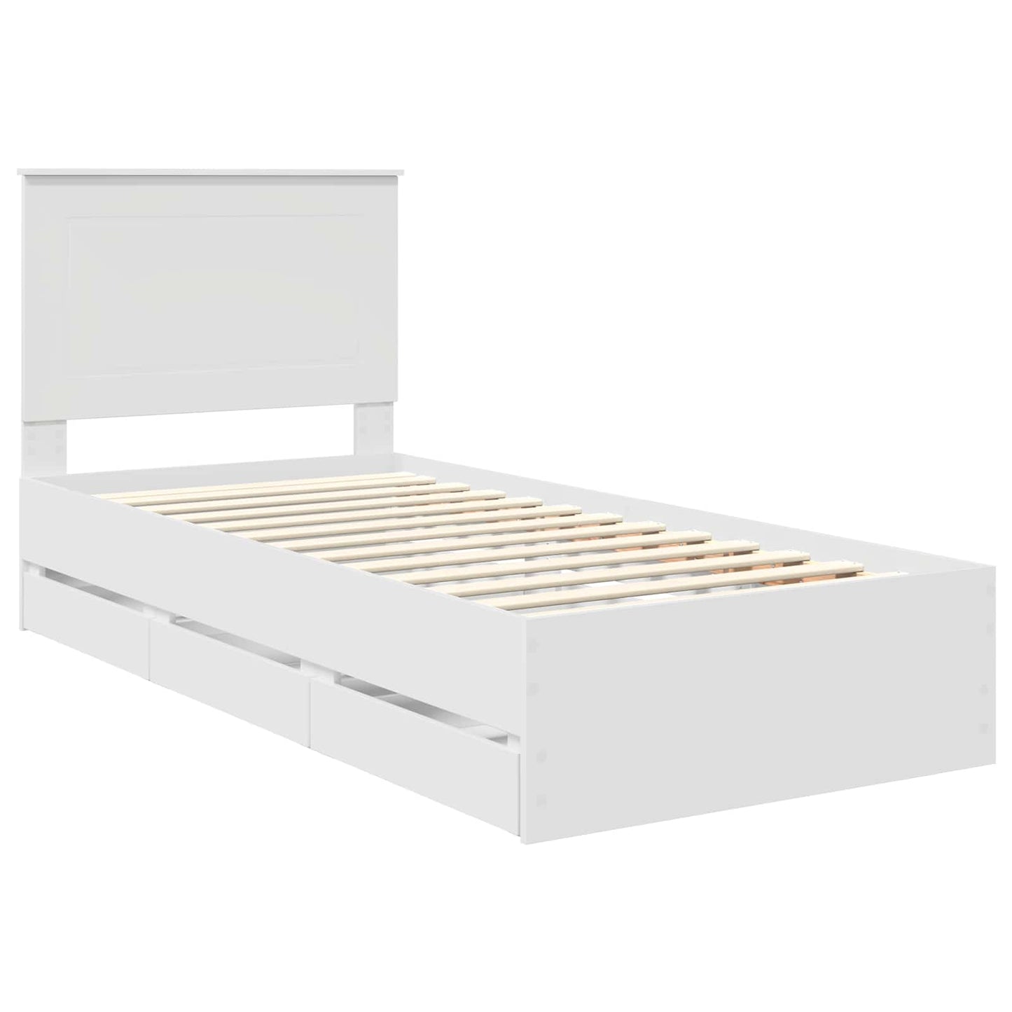 Struttura del letto Bianco 75 x 190 cm Legno Ingegnerizzato | homemem39
