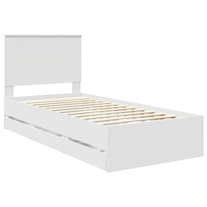 Struttura del letto Bianco 75 x 190 cm Legno Ingegnerizzato | homemem39
