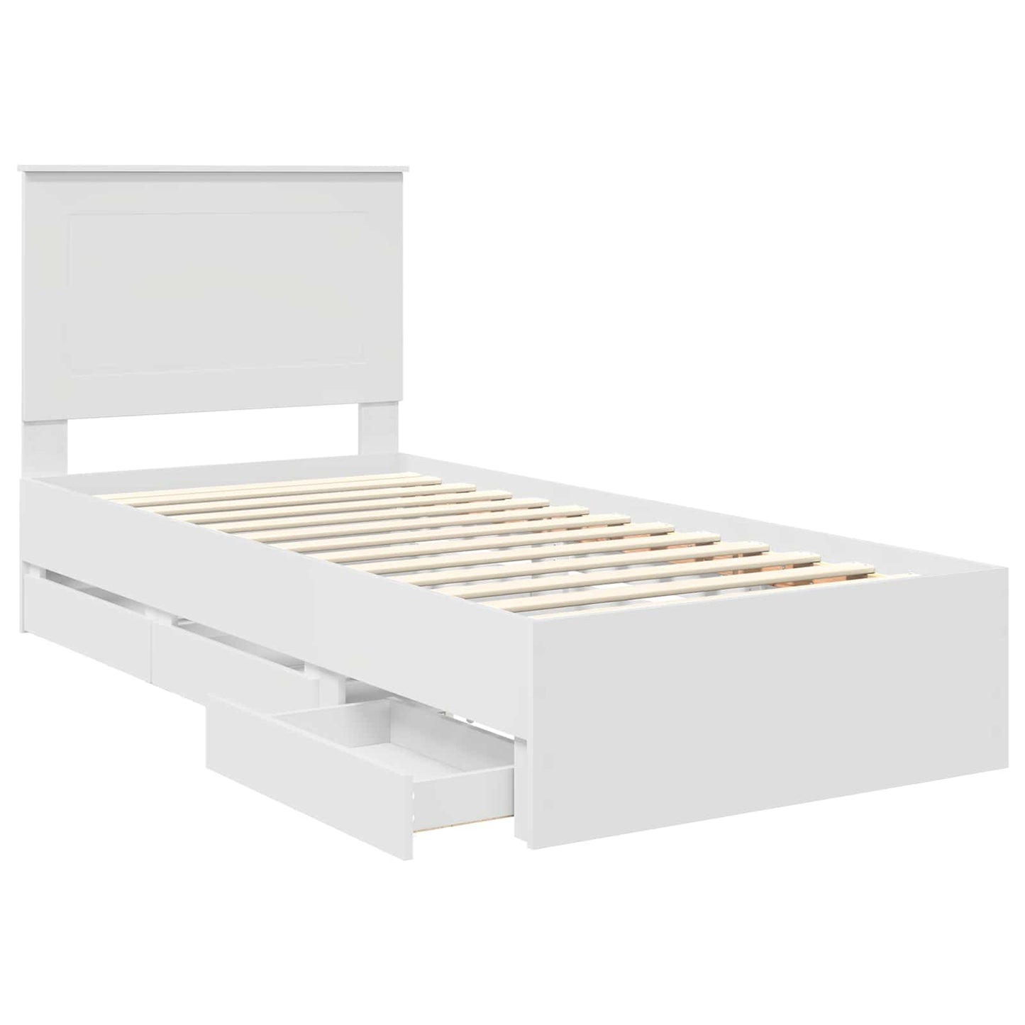 Struttura del letto Bianco 75 x 190 cm Legno Ingegnerizzato | homemem39