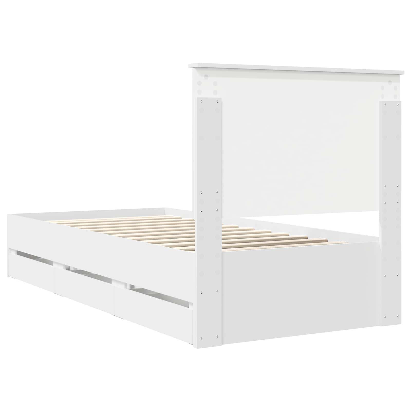 Struttura del letto Bianco 75 x 190 cm Legno Ingegnerizzato | homemem39