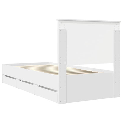 Struttura del letto Bianco 75 x 190 cm Legno Ingegnerizzato | homemem39