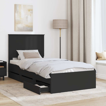 Struttura del letto Nero 75 x 190 cm Legno Ingegnerizzato | homemem39