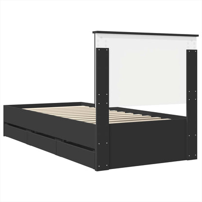 Struttura del letto Nero 75 x 190 cm Legno Ingegnerizzato | homemem39