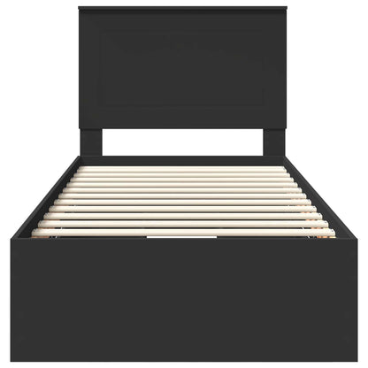 Struttura del letto Nero 75 x 190 cm Legno Ingegnerizzato | homemem39