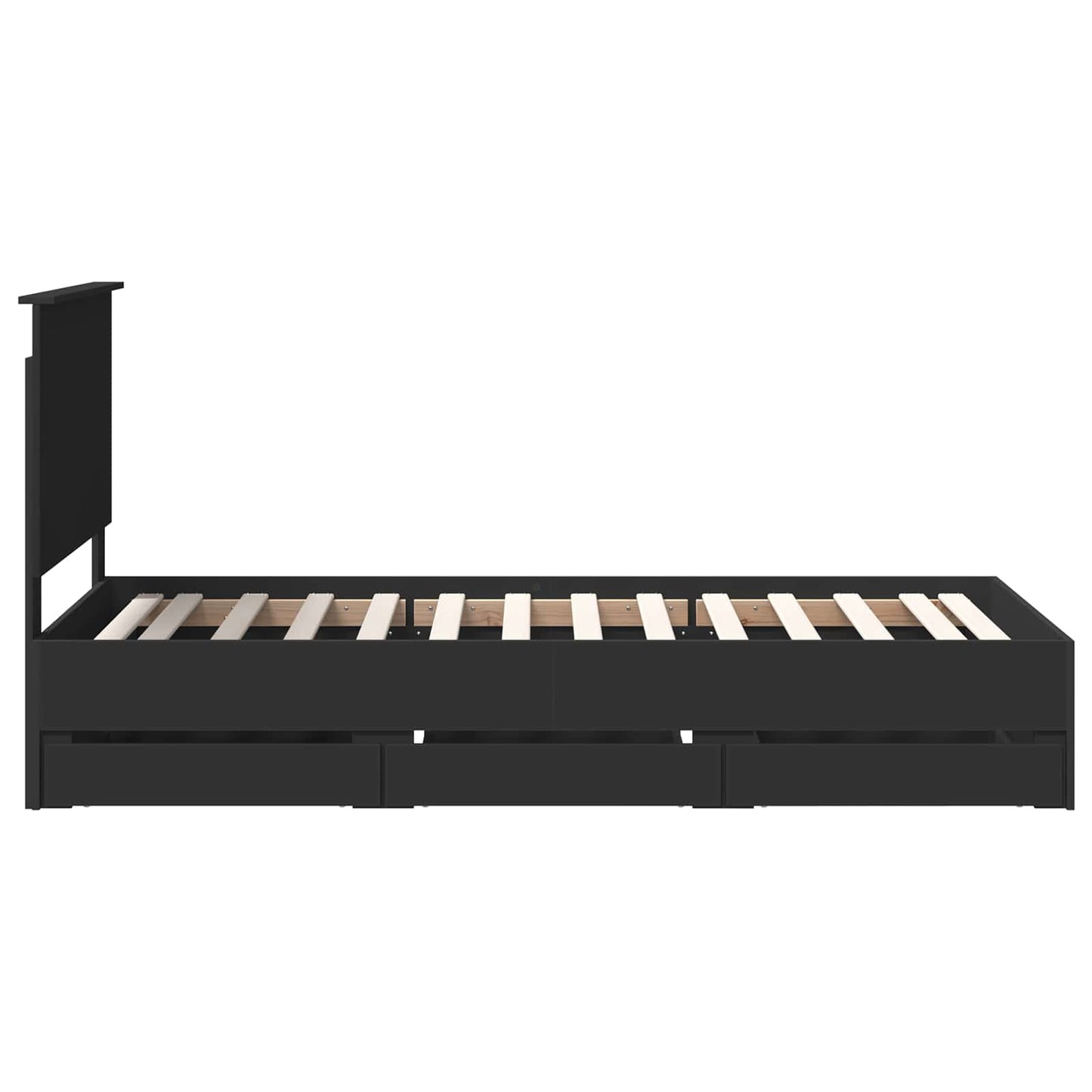 Struttura del letto Nero 75 x 190 cm Legno Ingegnerizzato | homemem39