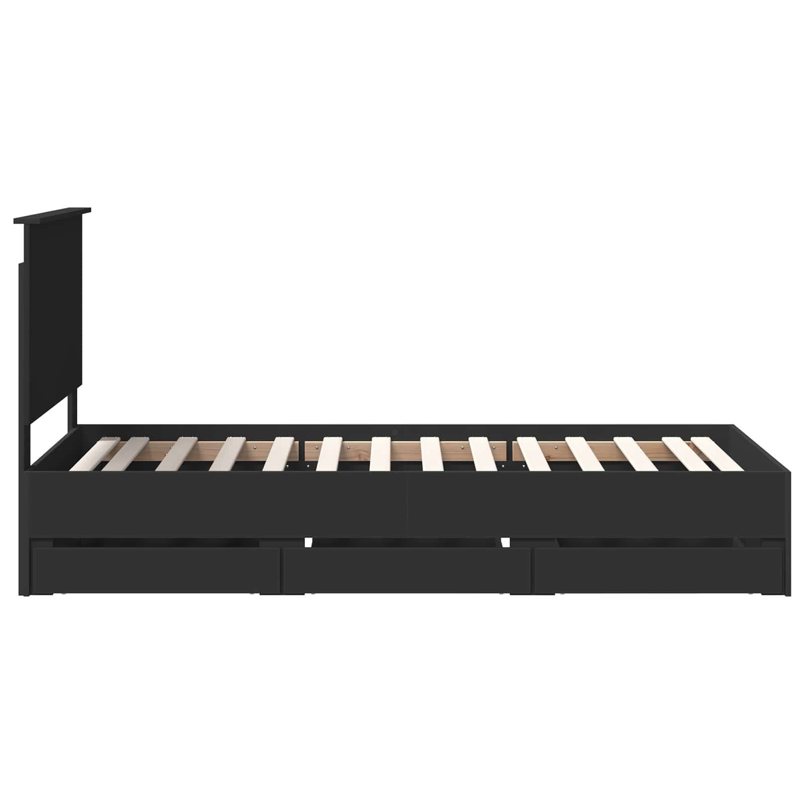 Struttura del letto Nero 75 x 190 cm Legno Ingegnerizzato | homemem39