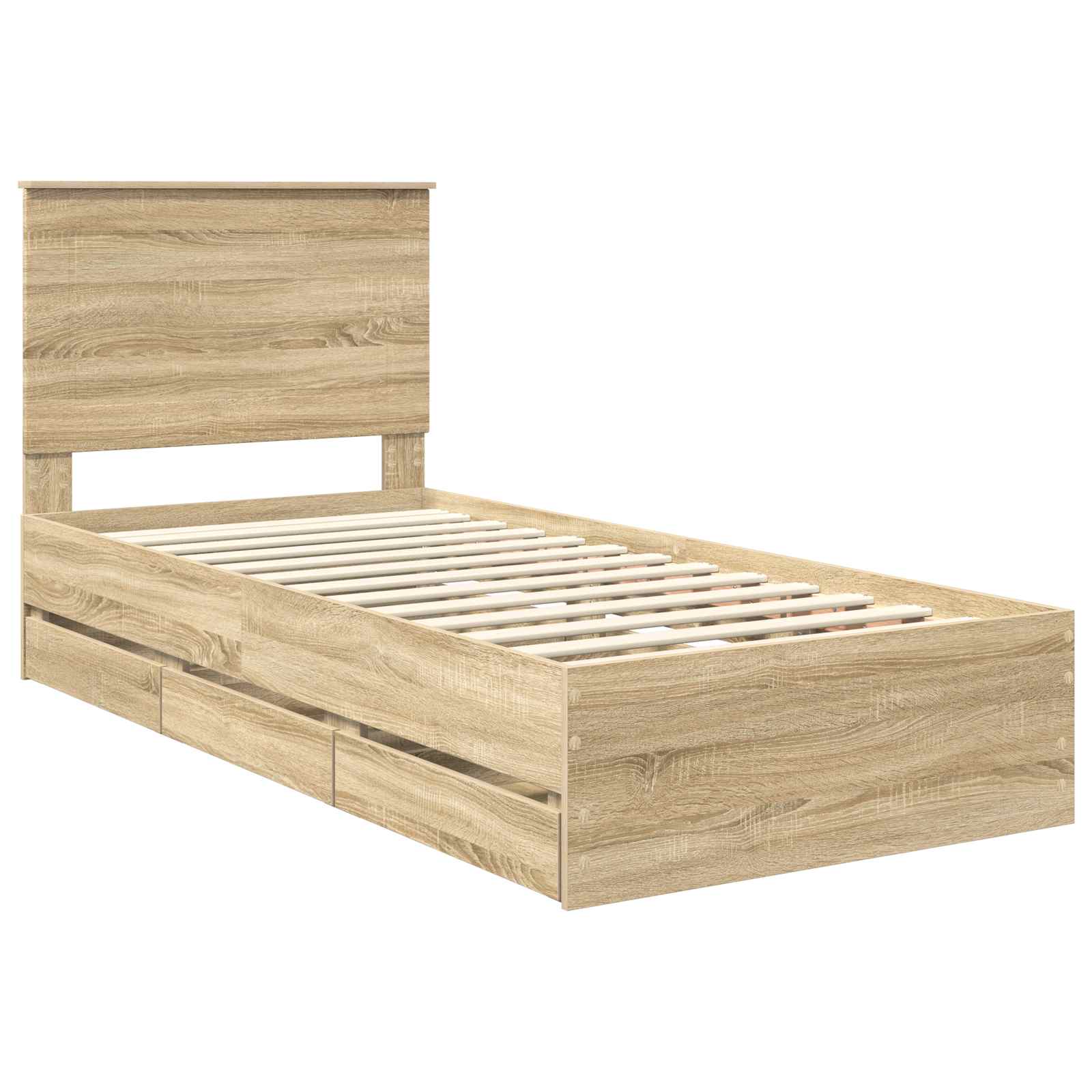 Struttura del letto con cassetto Rovere Sonoma 75 x 190 cm | homemem39