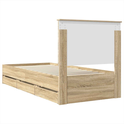 Struttura del letto con cassetto Rovere Sonoma 75 x 190 cm | homemem39
