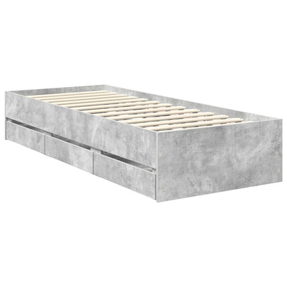 Struttura del letto con cassetto Grigio cemento 75 x 190 cm | homemem39