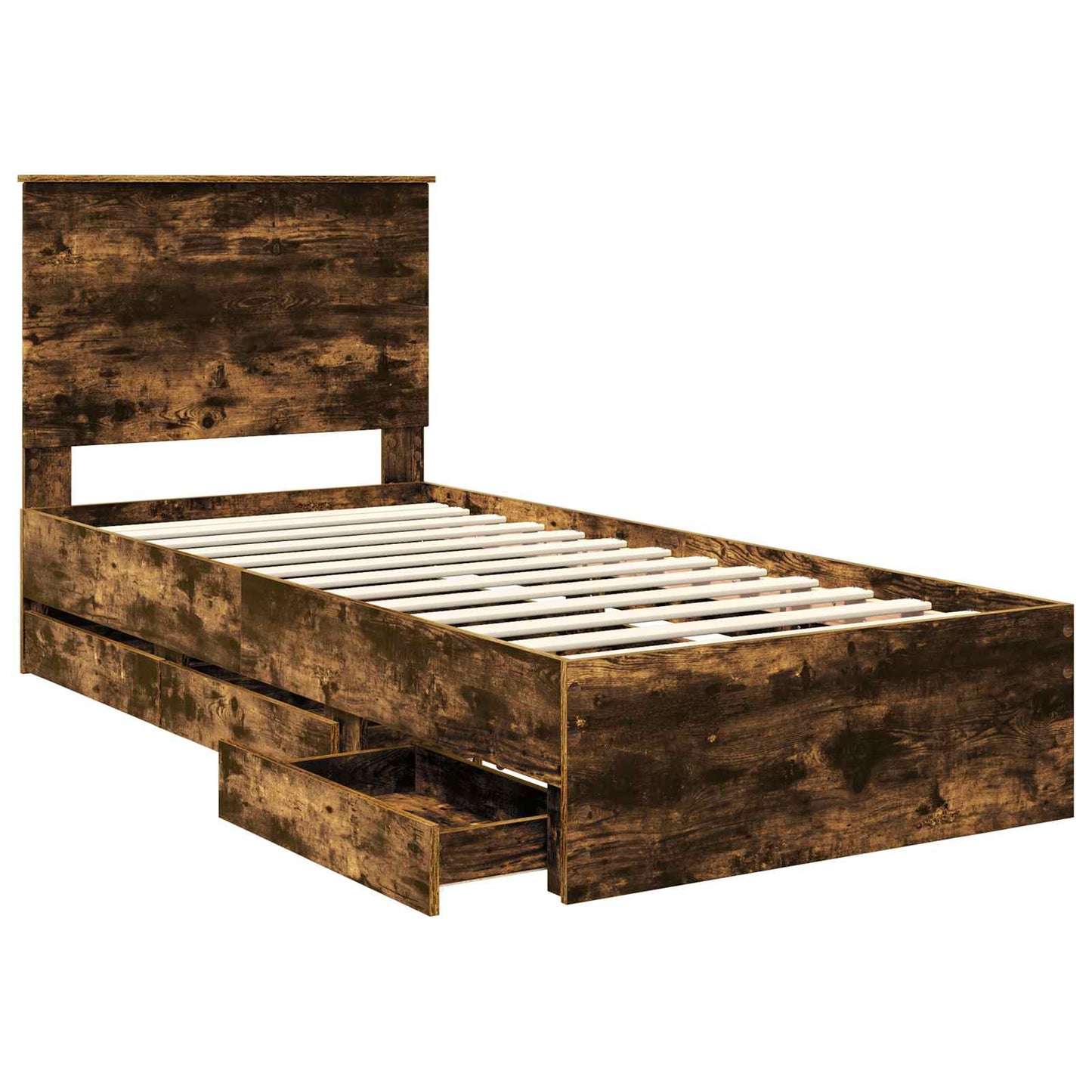 Struttura del letto con cassetto Rovere fumé 75 x 190 cm | homemem39