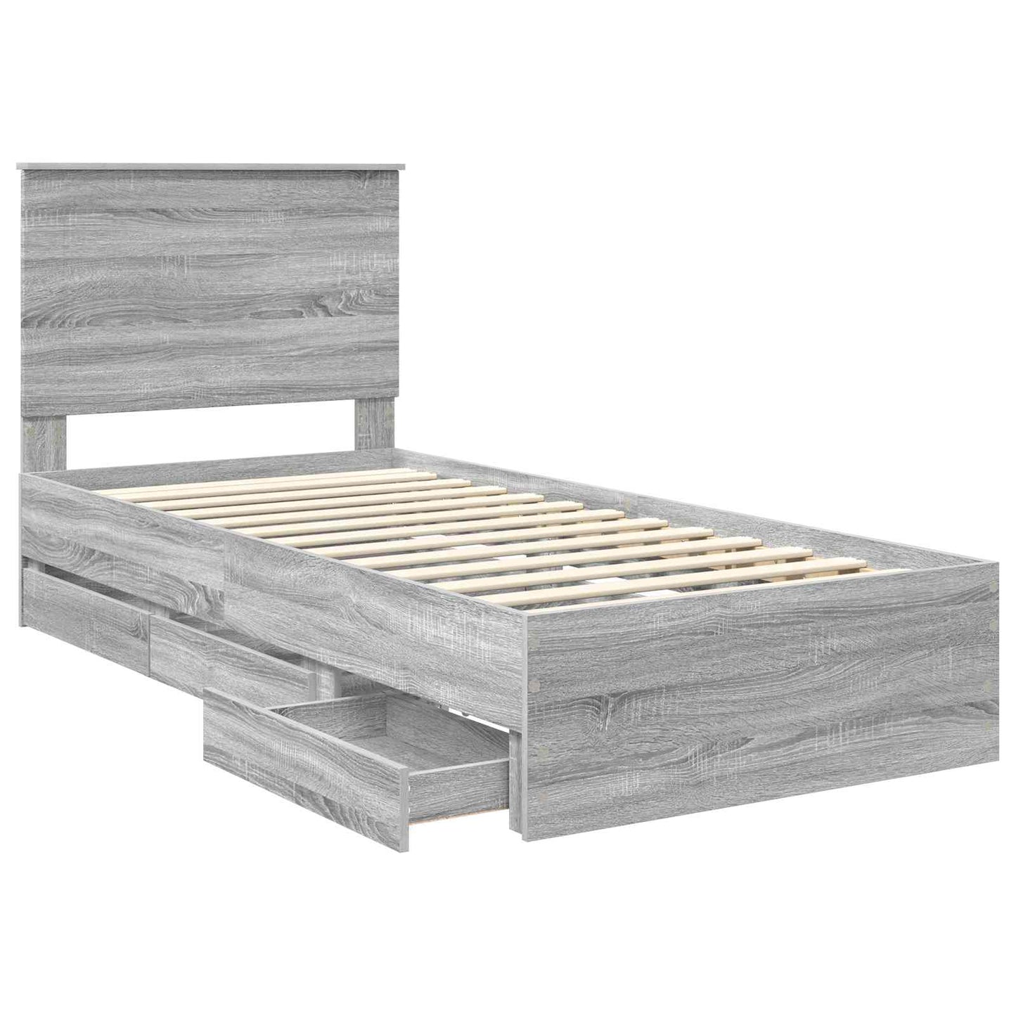 Struttura del letto con cassetto Grigio Sonoma 75 x 190 cm | homemem39