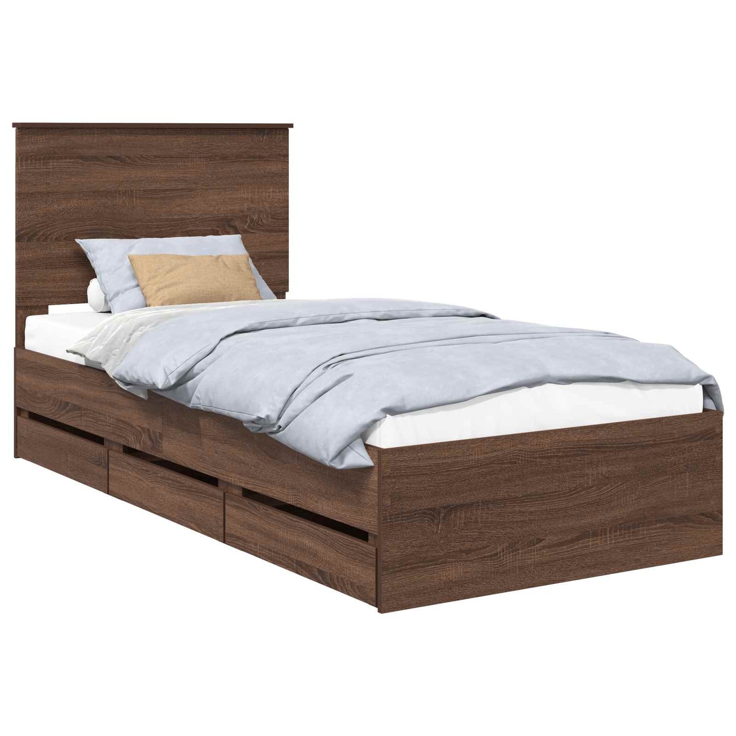 Struttura del letto con cassetto Rovere Marrone 75 x 190 cm